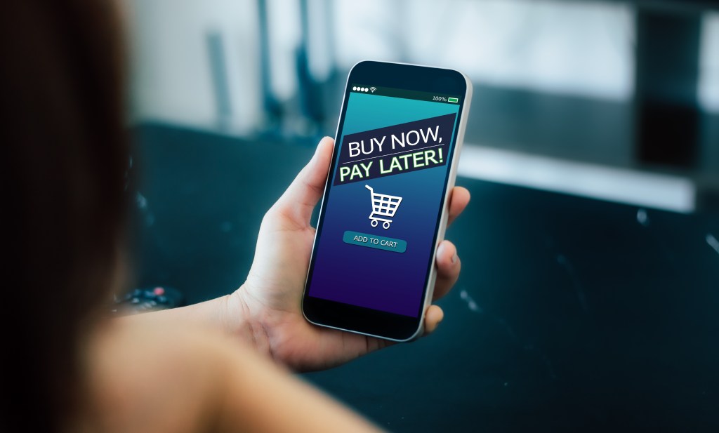 BNPL Buy Now Pay later concept of online shopping.
